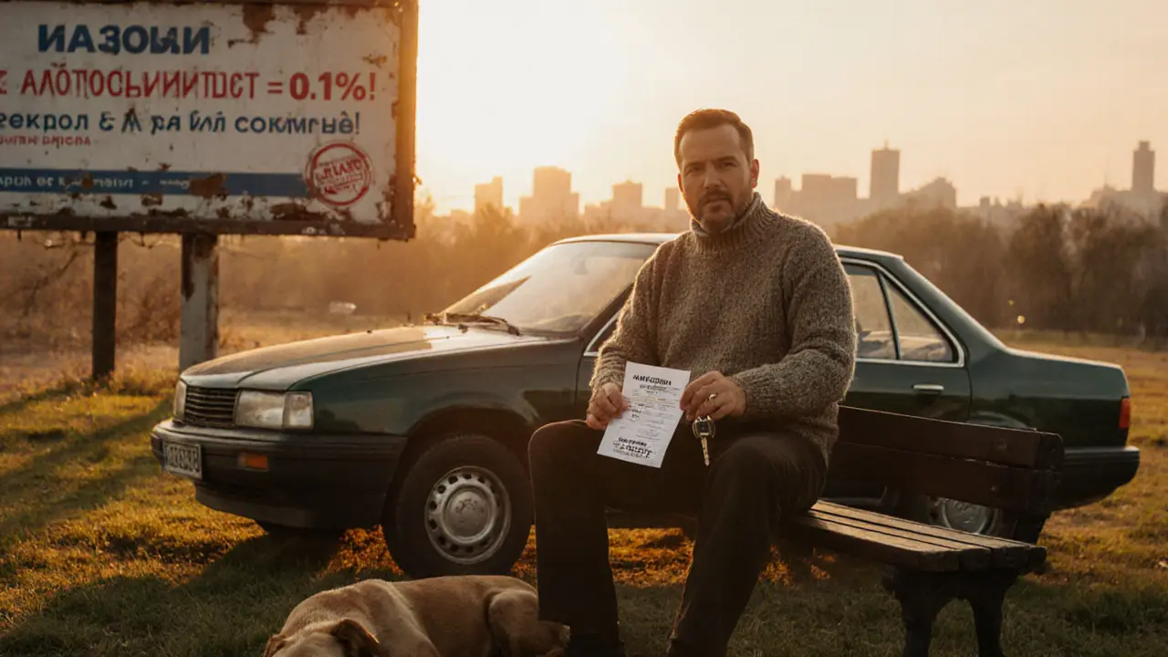 Мужчина с ключами от подержанной машины сидит на скамейке, свободный от банковских условий.