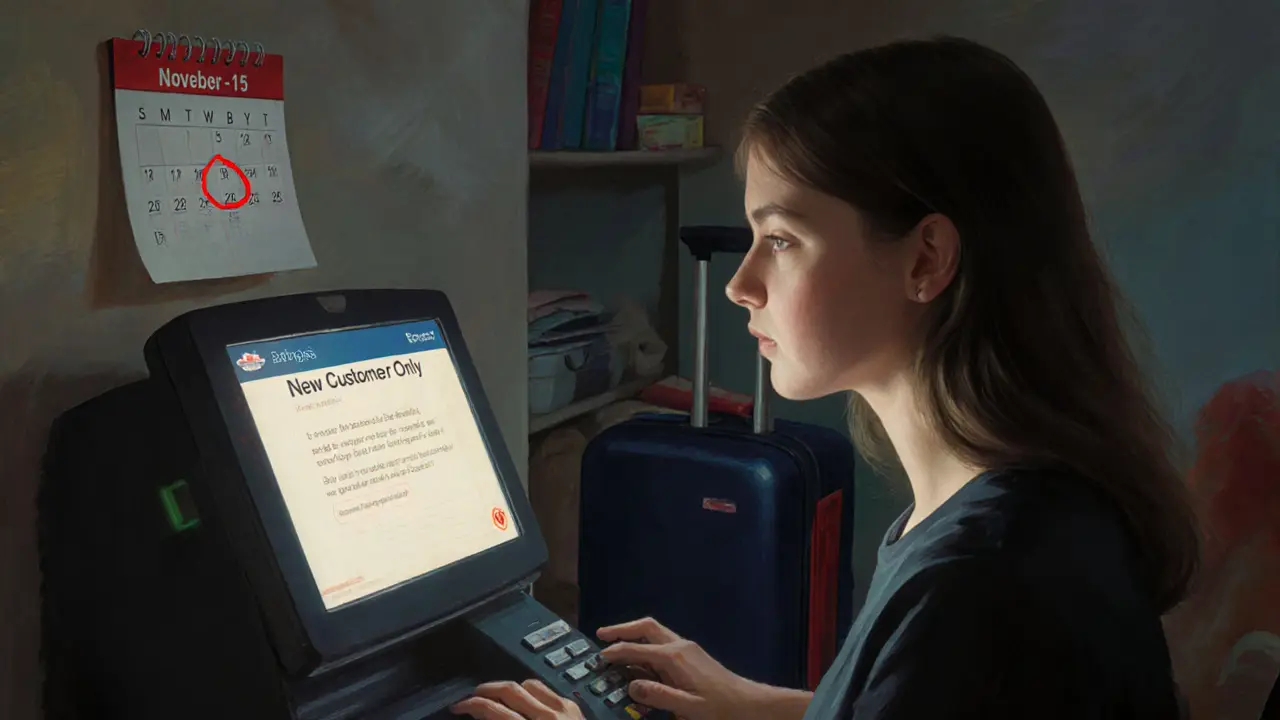 Женщина открывает вклад онлайн, на стене календарь с отмеченными датами акции.