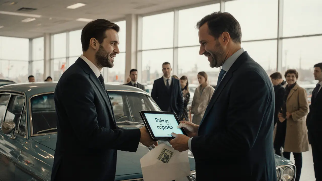 Покупатель платит банку за автомобиль, продавец получает деньги — залог снят.