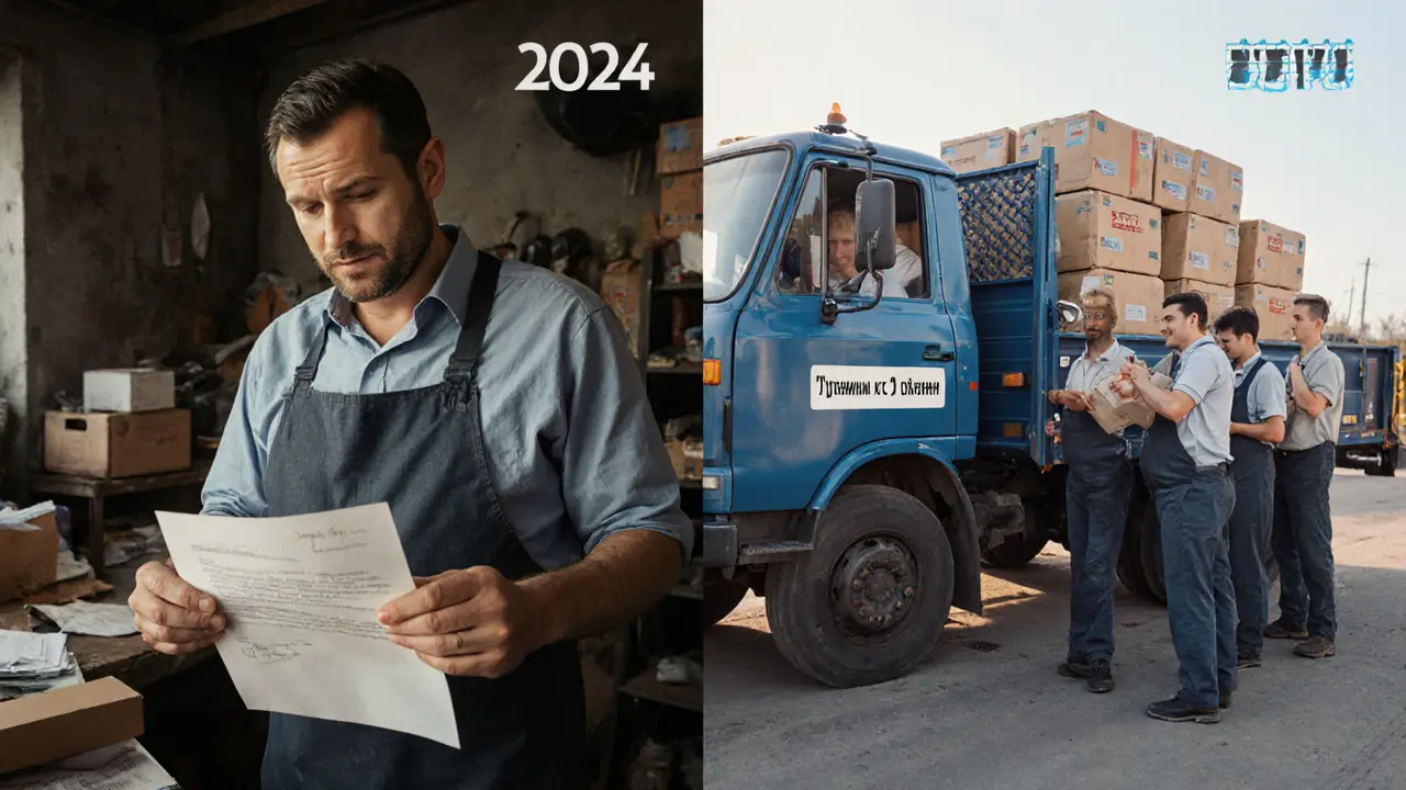 Контраст: отказ в кредите слева, успешная доставка с лизингом — справа, 2025 год.