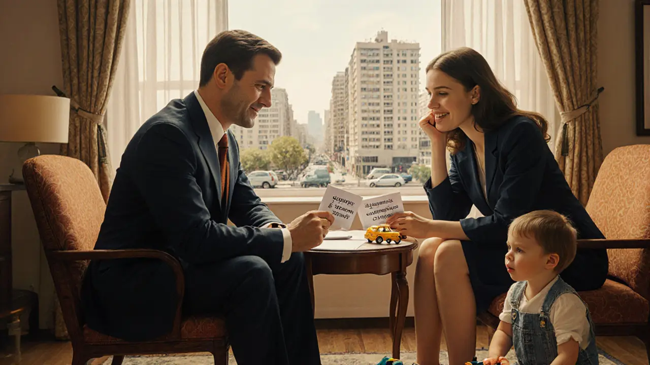 Банковский консультант объясняет молодой паре разницу между схемами погашения кредита.