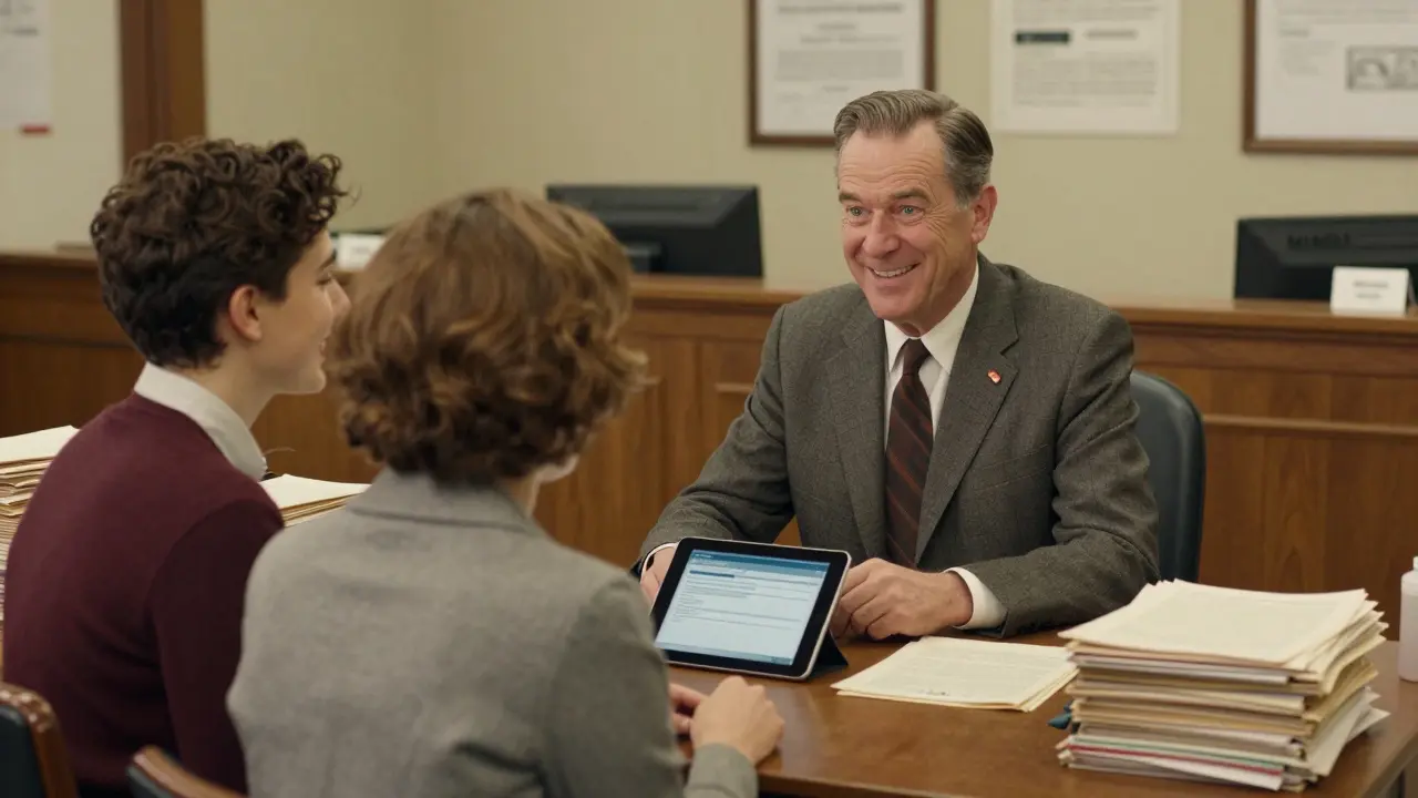 Приятная беседа заемщика и банковского сотрудника в офисе