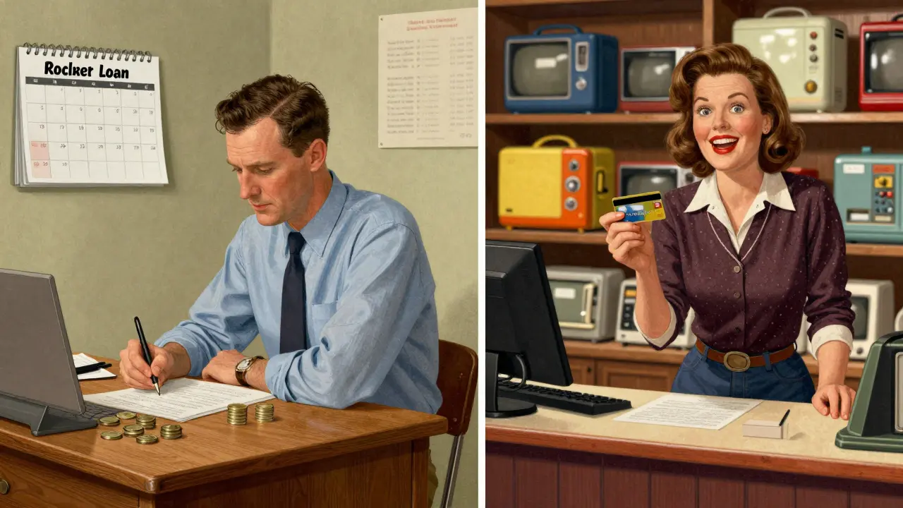 Сравнение дисциплинированного планирования платежей и легкой покупки по карте.