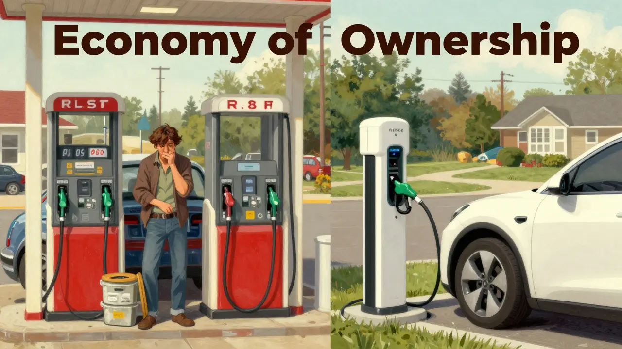 Сравнение заправки бензином и зарядки электромобиля дома